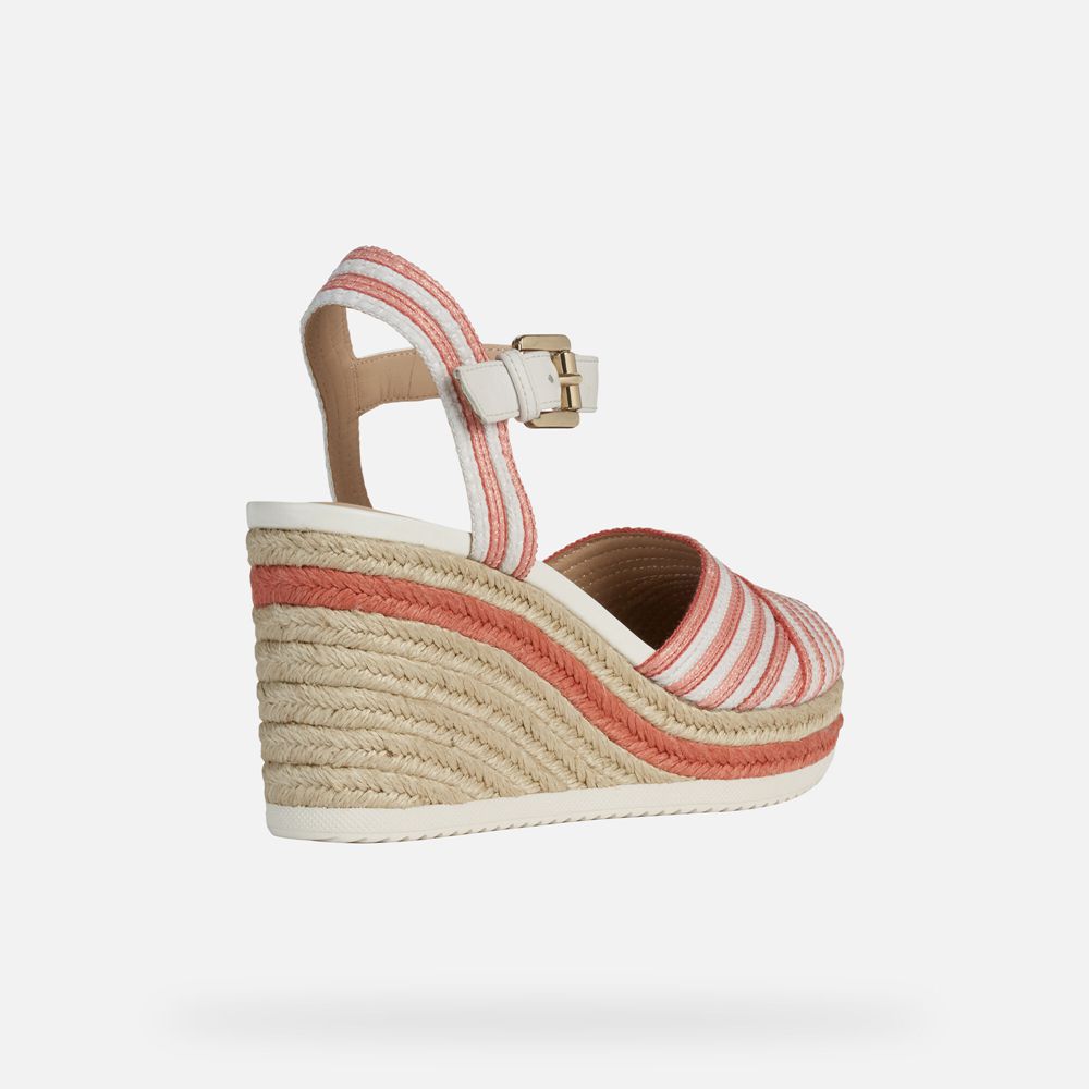 Sandalias Geox Senhora Vermelhas/Branco - Ponza - TOMSH1062